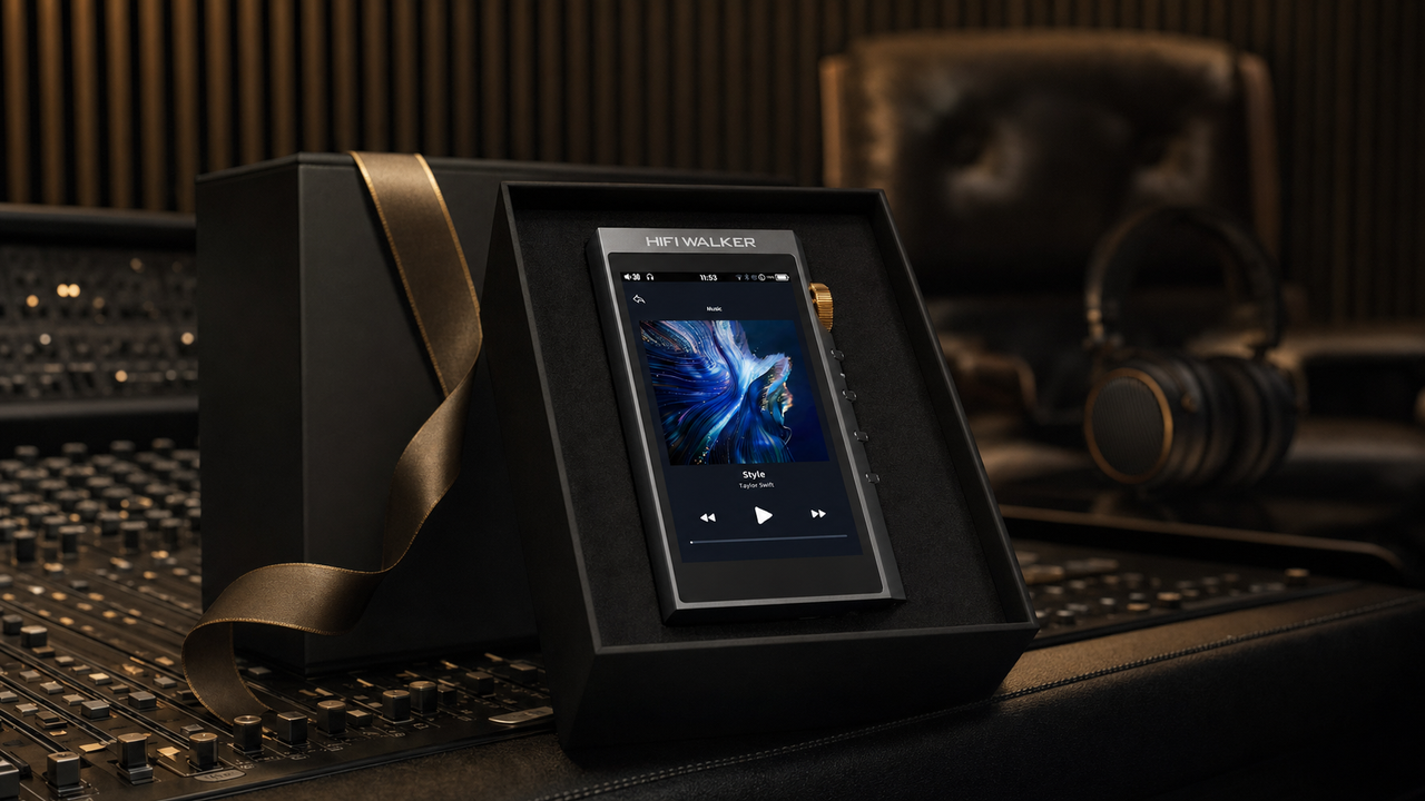 HIFI WALKER H20 Ultra, HIFI WALKER H2 blog cover for DSD Hi Res DAP Gift Guide Why the H20 Ultra Is the Audiophile Present They Actually Want