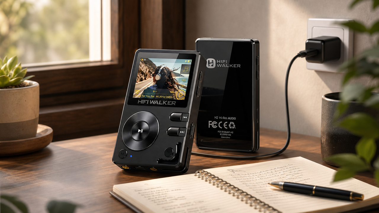 HIFI WALKER H2 in a cable-free pairing scene