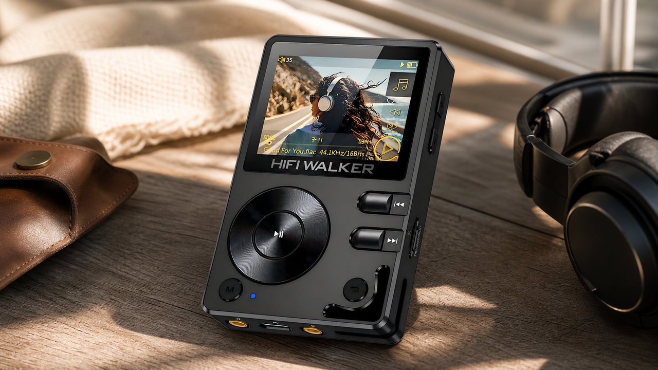 HIFI WALKER H2 in a clear action-led audio still life