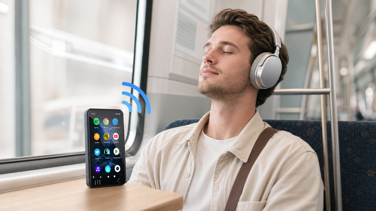 HIFI WALKER G7 in a commuter wireless-listening moment