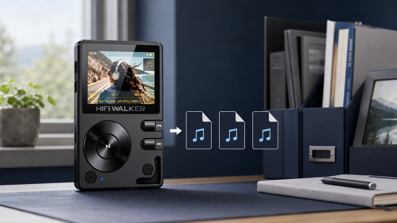 HIFI WALKER H2 in a storage-organization desk