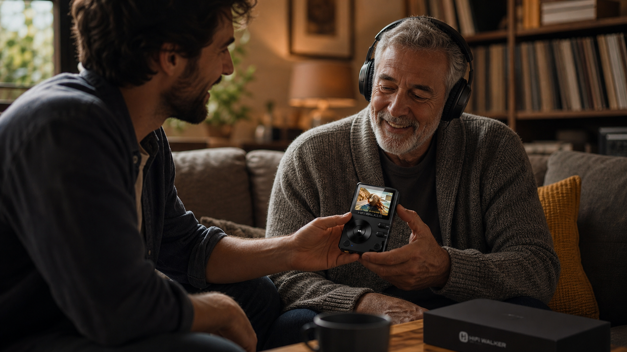 HIFI WALKER H2 in an understated shared-listening moment