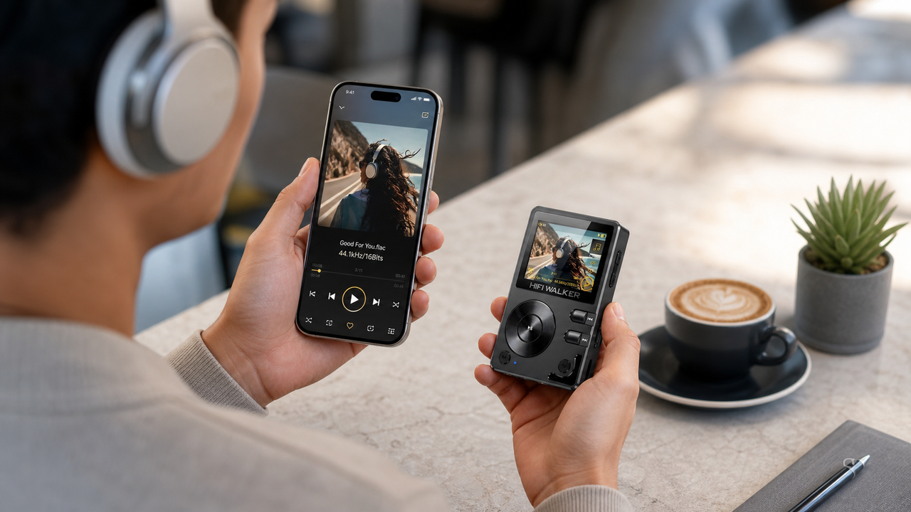 HIFI WALKER H2 in a neutral left-right real-use comparison