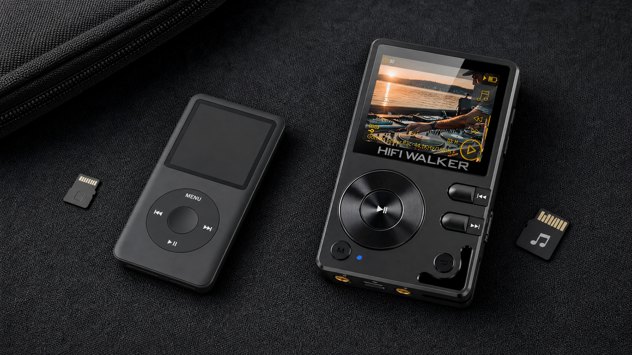 Portable music player editorial cover for DAP vs MP3 Player: Why Audiophiles Choose Hi-Res Audio
