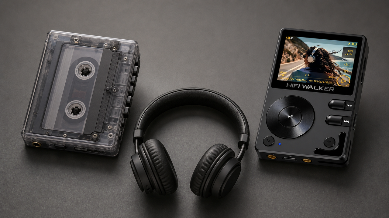 HIFI WALKER H2 blog cover for Portable Audio Cassette Player vs Digital Music Players