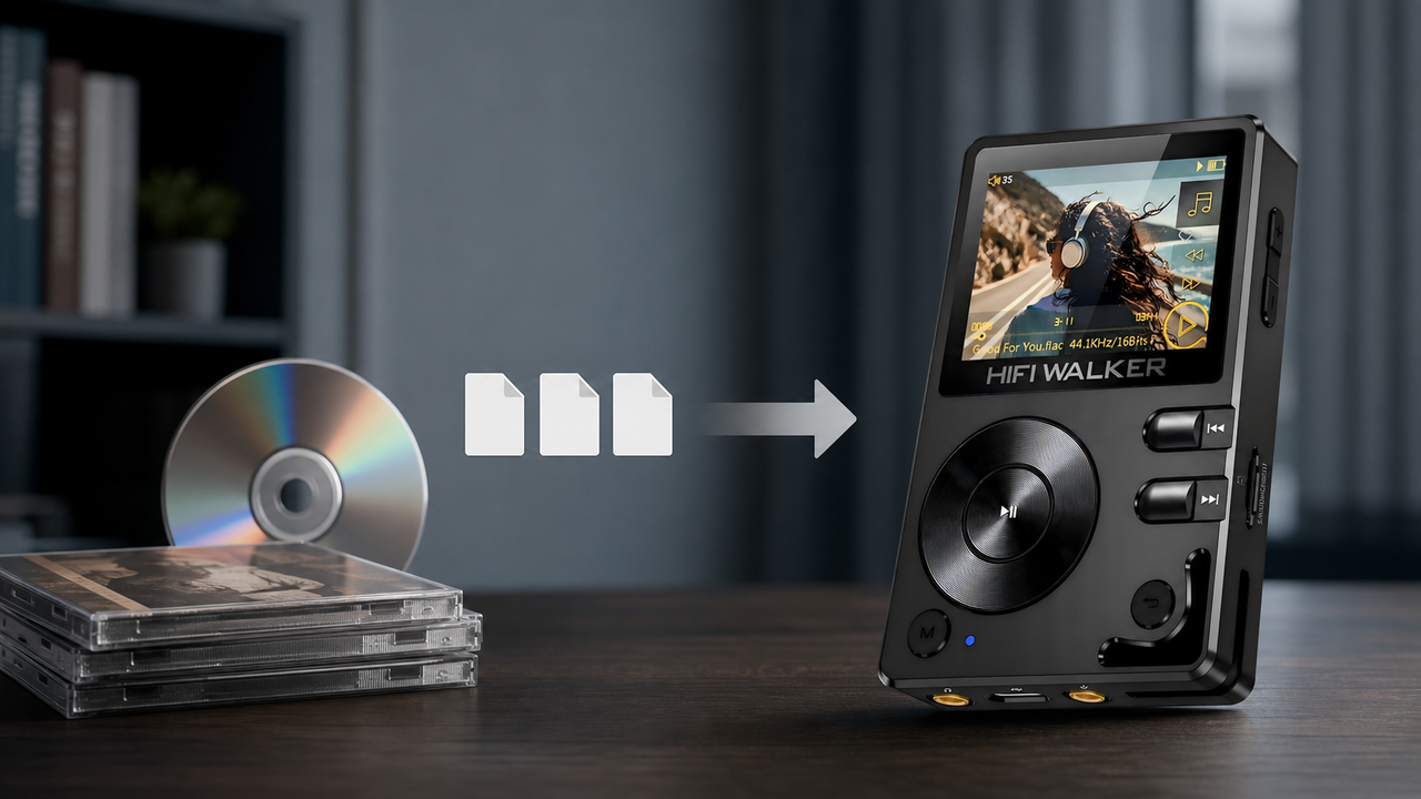 HIFI WALKER H2 in a CD-to-portable-library transition