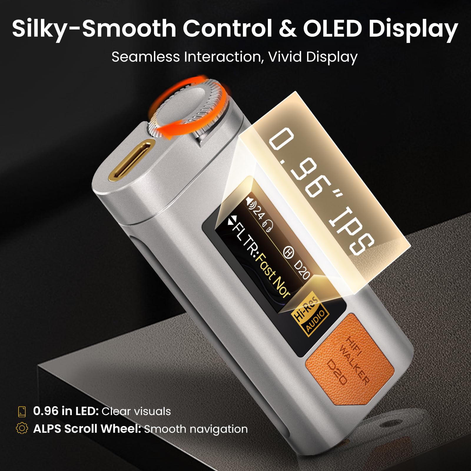 HIFI WALKER D20 USB-C DAC/Amp Dongle — Balanced Headphone Amplifier