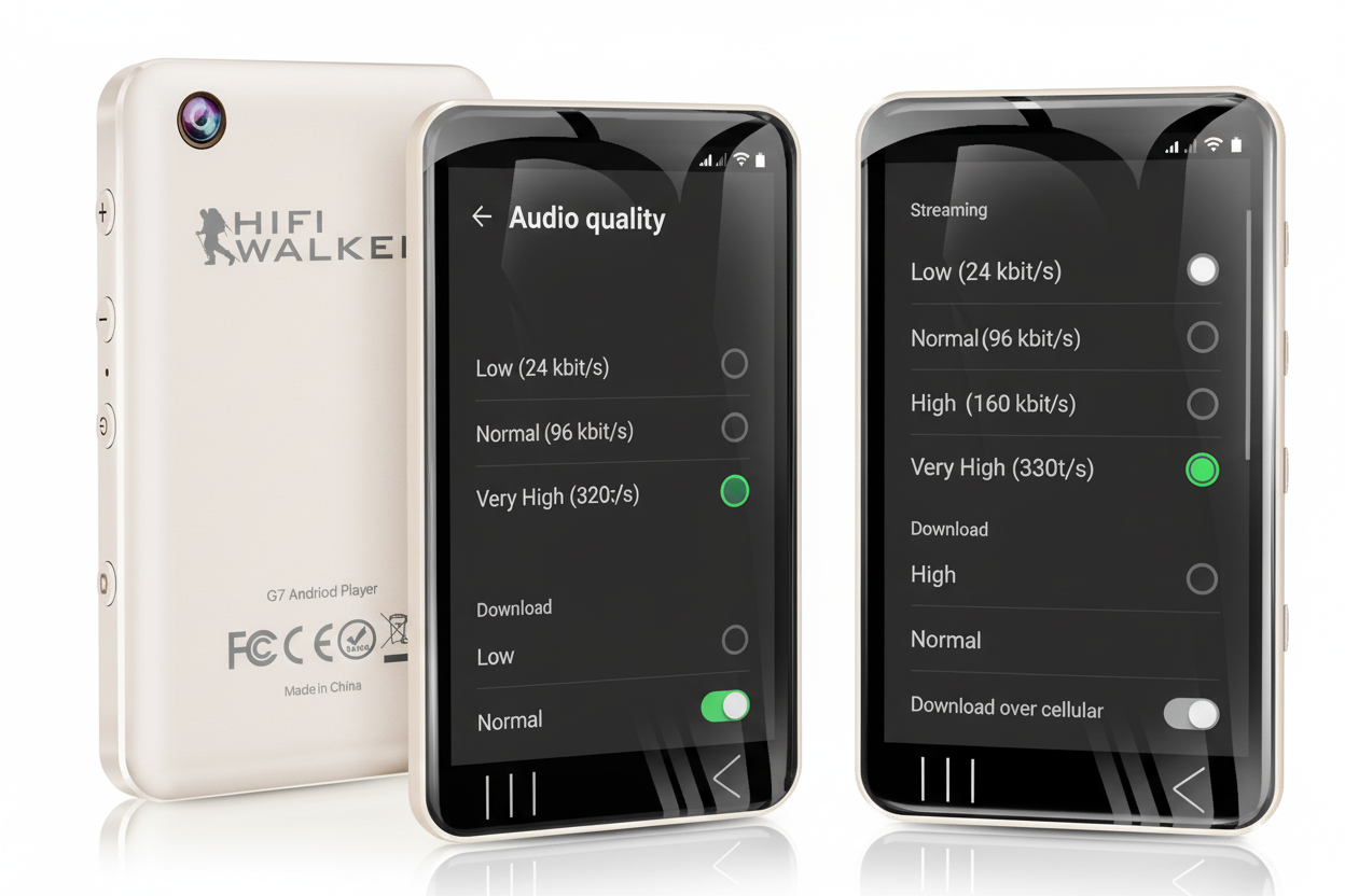 Spotify Audio Quality Settings on HIFIWALKER G7