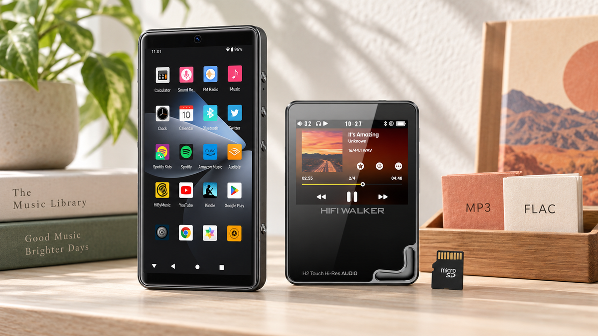 HIFI WALKER Android and local-file music players for Amazon Music streaming, purchased MP3 and FLAC playback