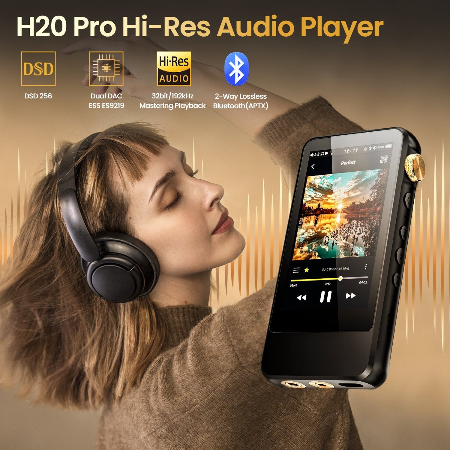 HIFI WALKER H20 PRO: Dual DACs Powering High-Res Audio Excellence