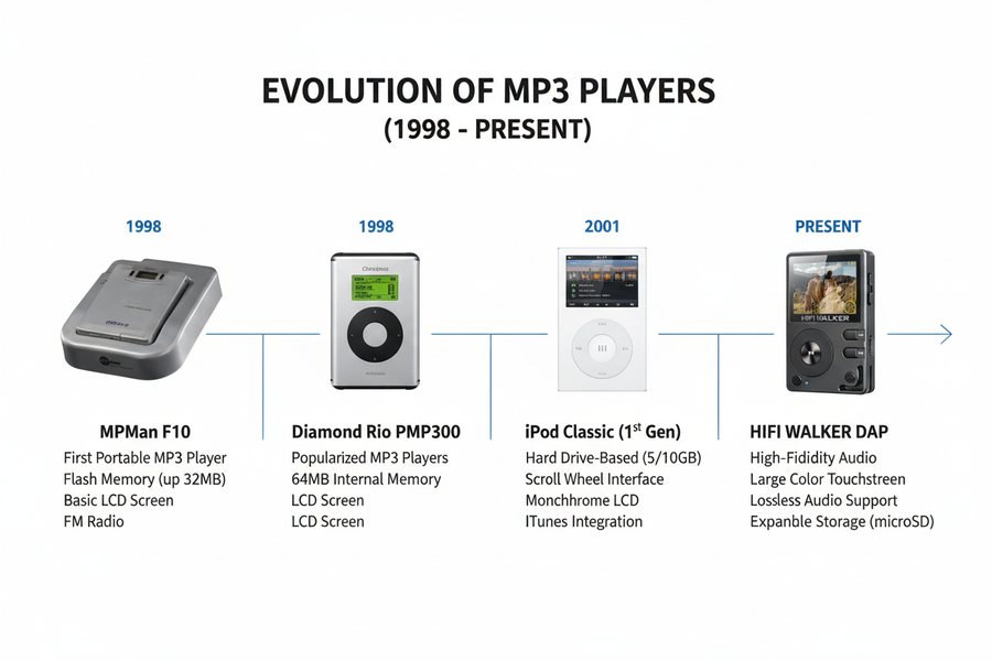 The First MP3 Player: Shocking History From 1998 to 2026