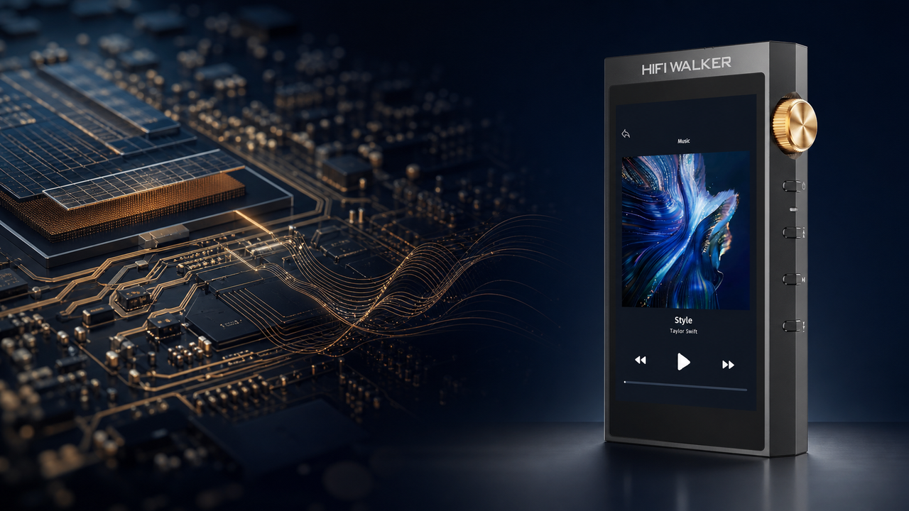 HIFI WALKER H20 Ultra, HIFI WALKER H2 blog cover for The Professional DAC Chip Advanced Audiophiles Look For in an ESS9038Q2M DAC Audio Player