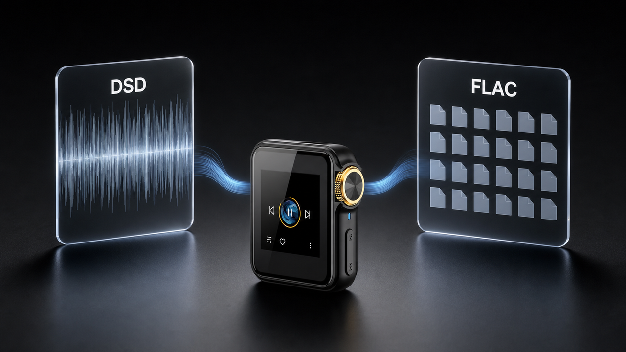 H2 Mini and HIFI WALKER H2 editorial cover for DSD vs FLAC: Which Audio Format is Better for HiFi Listening?