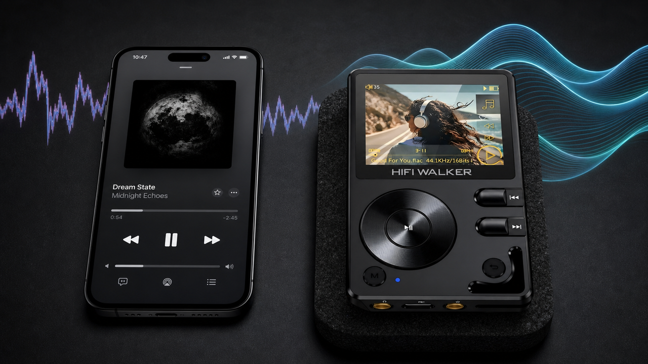 HIFI WALKER H2 editorial cover for Hifi Player vs Phone Audio: Sound Quality Compared