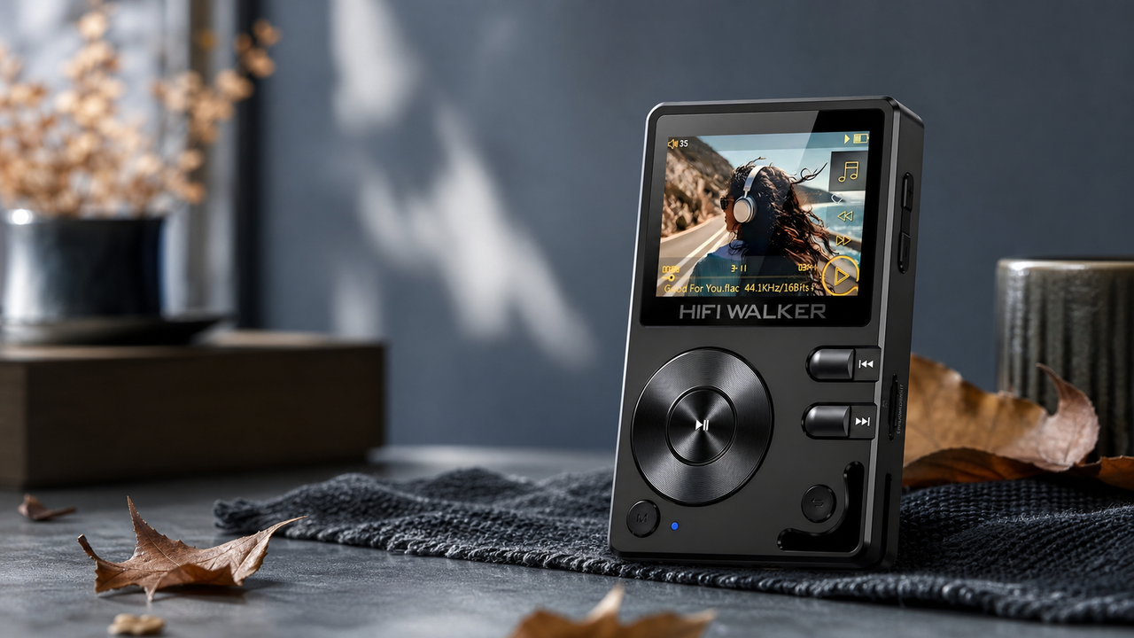 HIFI WALKER H2 in a minimal product-event studio