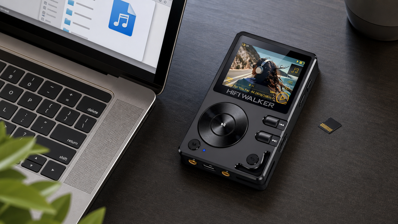 Portable music player editorial cover for How to Play FLAC Files on MP3 Players: Complete Guide