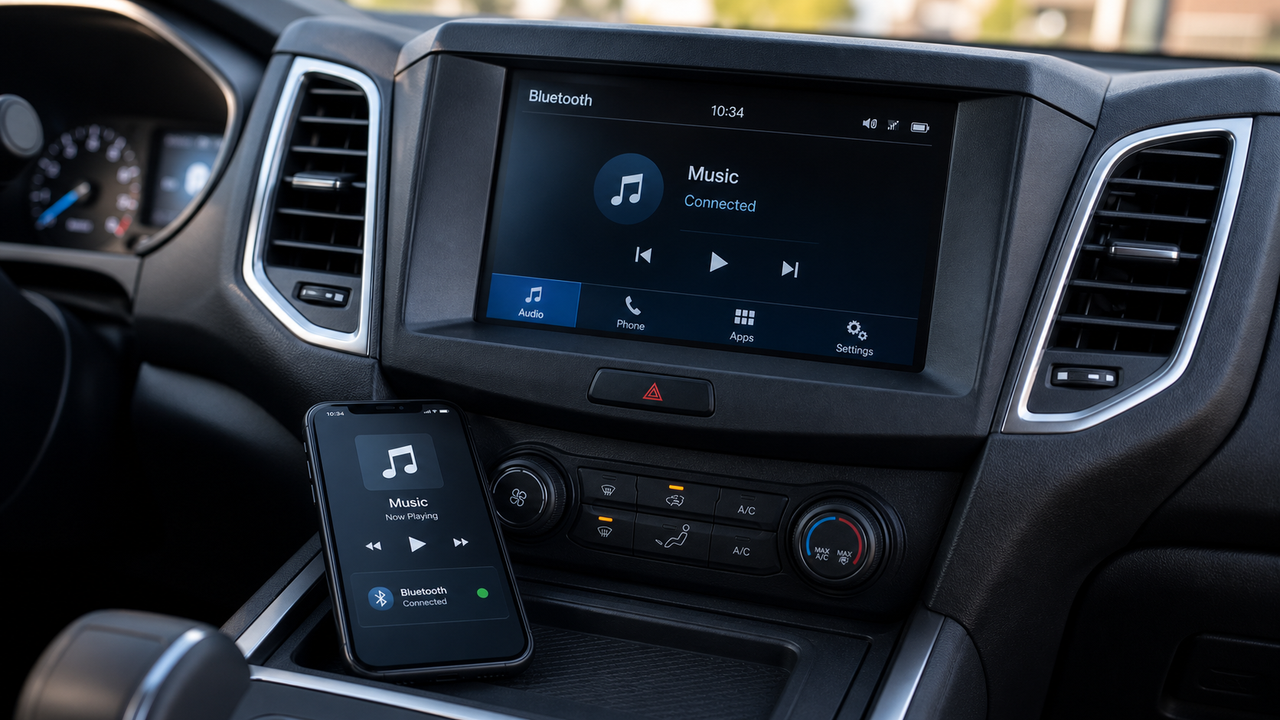 Portable music player editorial cover for How to Connect Phone to Ford Sync for Music ()