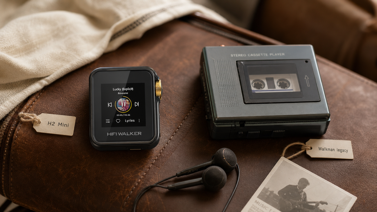 HIFI WALKER H2 Mini editorial cover for HIFI WALKER H2 Mini vs Sony Walkman: Size vs Brand Legacy