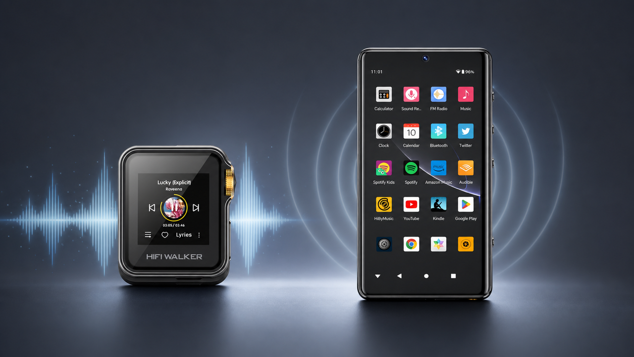 HIFI WALKER G7 Pro, HIFI WALKER G7, HIFI WALKER H2 Mini blog cover for MP3 Player with Bluetooth and WiFi H2 Mini vs Android DAPs Full Comparison