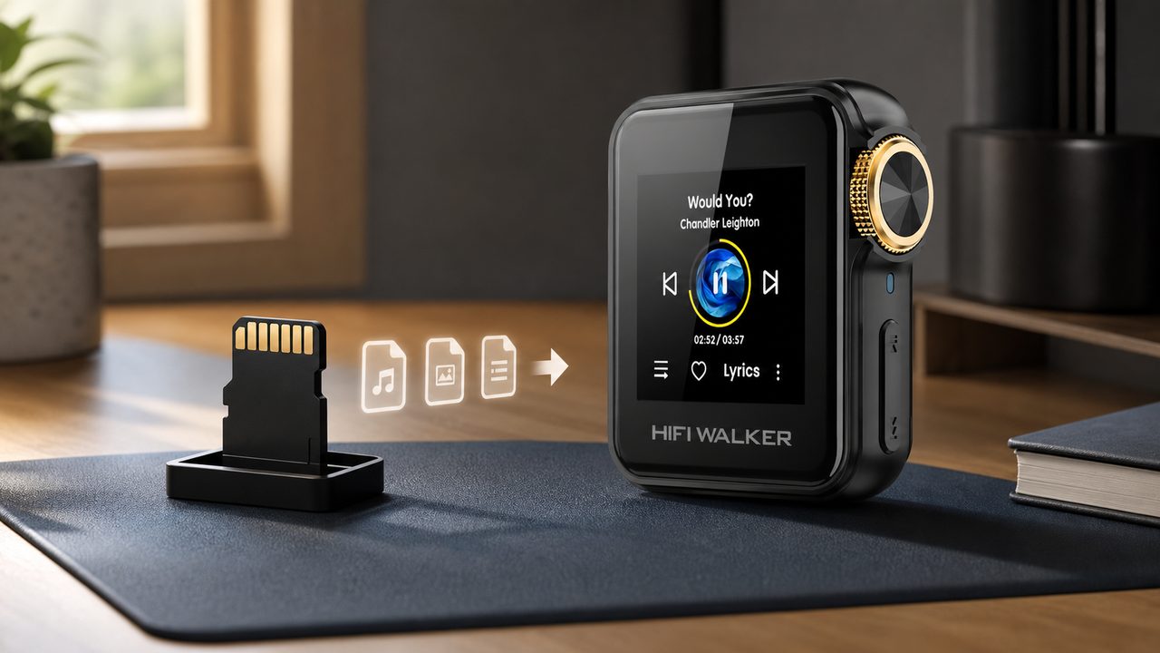 HIFI WALKER H2 Mini in a storage-organization desk