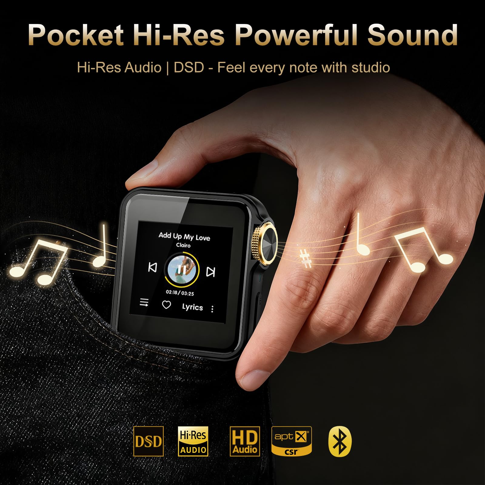 Lecteur MP3 HIFI WALKER H2 Touch Bluetooth 64 Go Écran Tactile HD