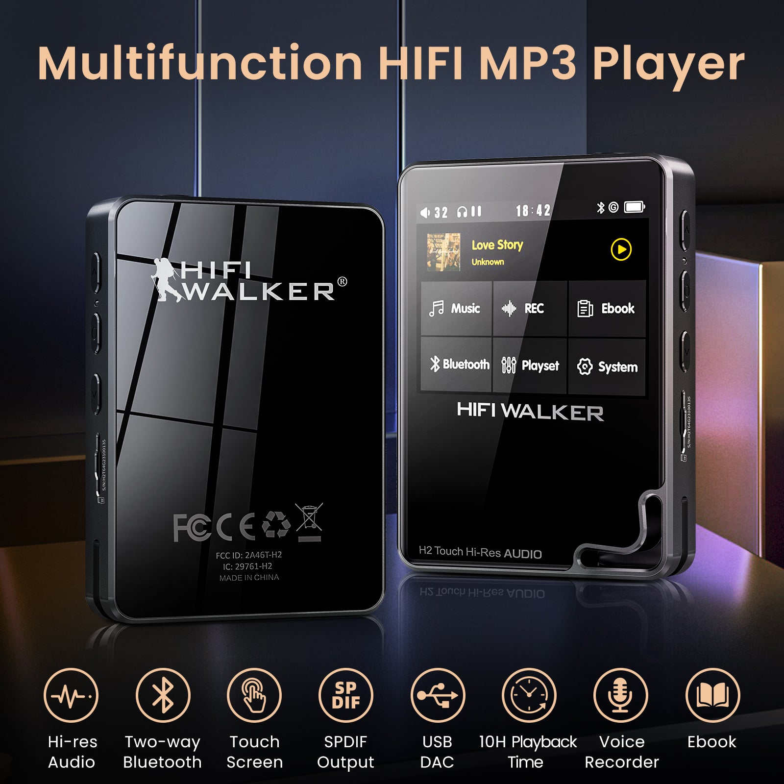 HIFI WALKER H2 Touch Hi-Res Audio Player