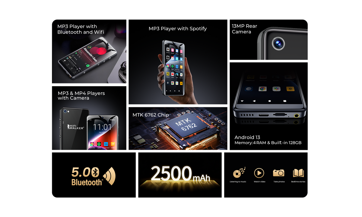 HIFI WALKER G7 Pro — 4GB RAM and 128GB built-in storage (desktop)