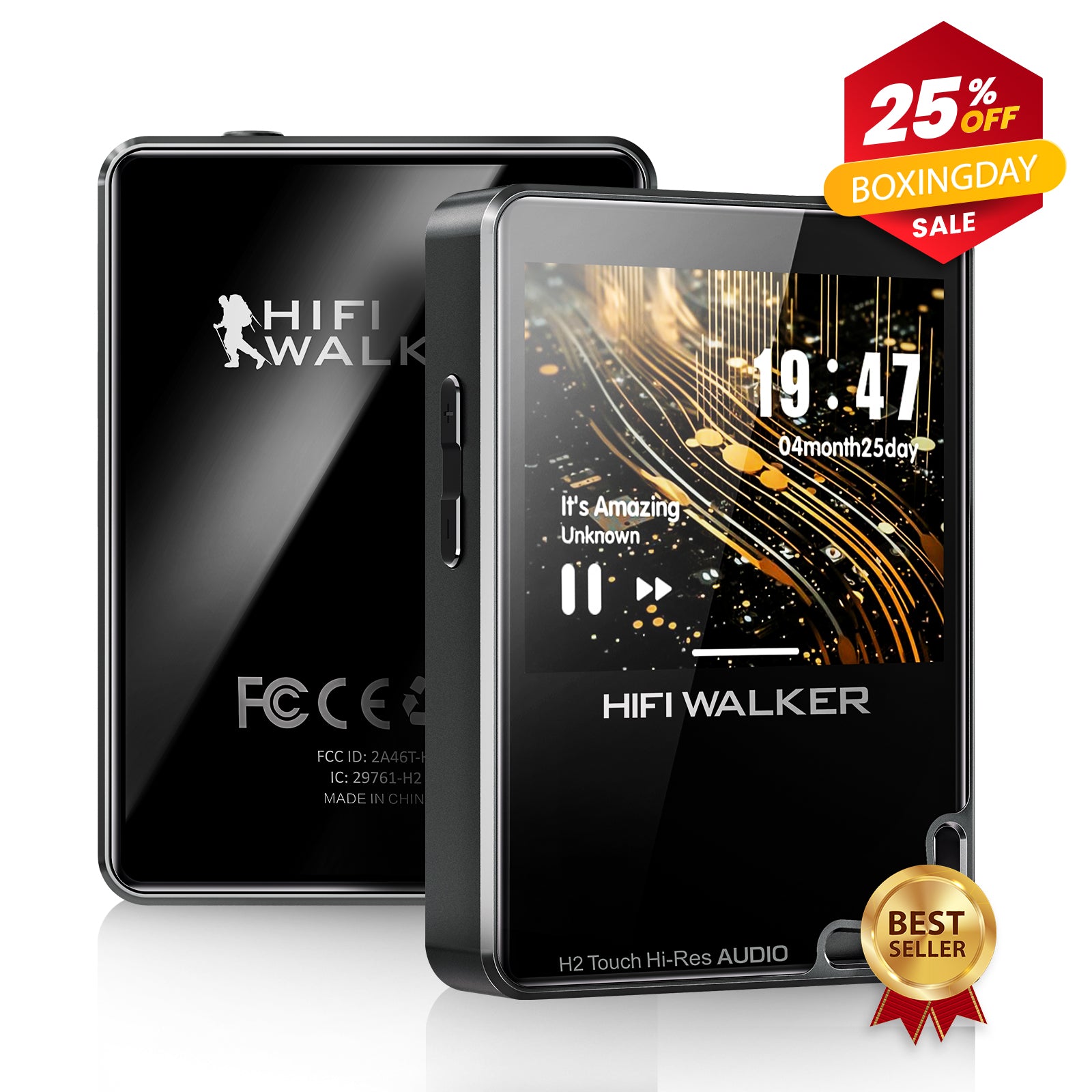 HiFi Walker H2 Touch – Touchscreen Hi-Fi MP3 Player for Lossless