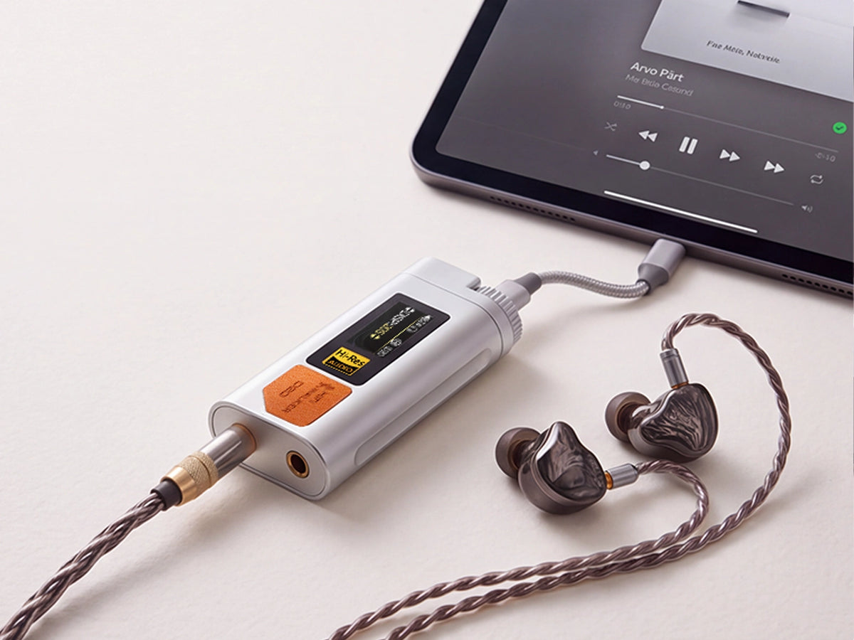 HIFI WALKER D20 mit einem Tablet für kabelgebundenes Hi-Res-Audio